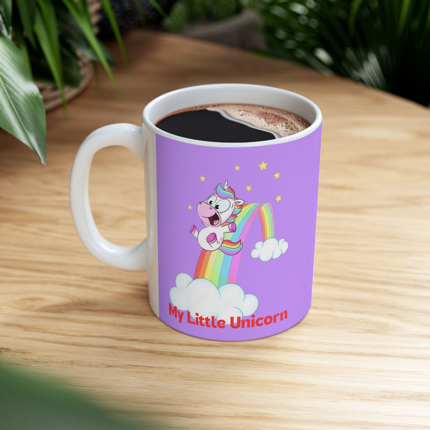 Little Gold Star Unicorn Mug 11-15 Onces Purple