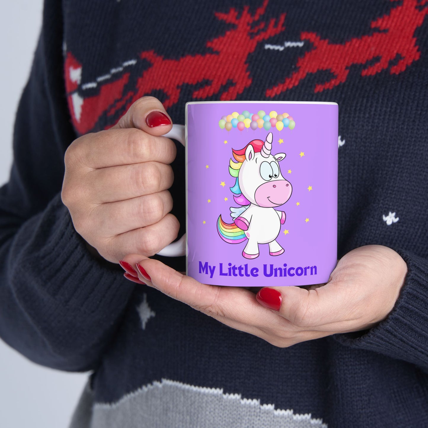 My Little Unicorn Balloons Mug 11-15 Ounces Purple