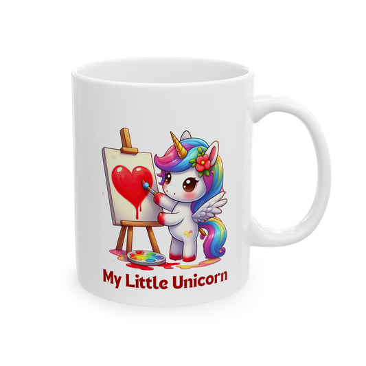 My Little Unicorn Heart Mug 11-15 Ounces White