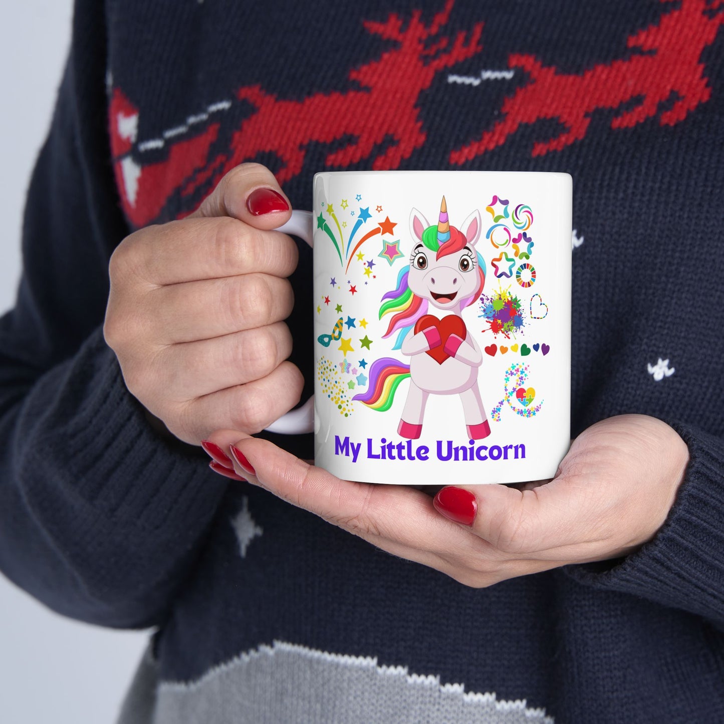 My Little Unicorn Couple Mug 11-15 Ounces White