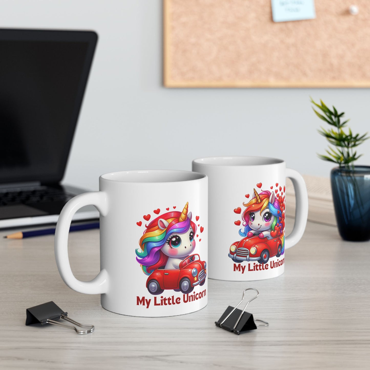 My Little Unicorn Red Car Mug 11-15 Ounces White