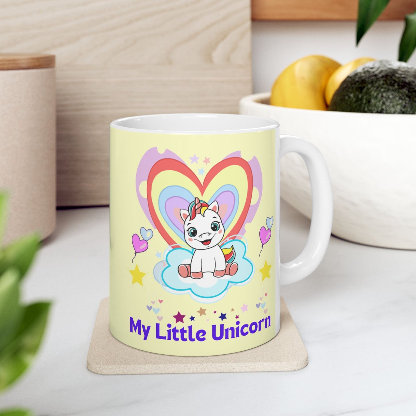 My Little Gold Star Unicorn Mug 11-15 Onces Yellow