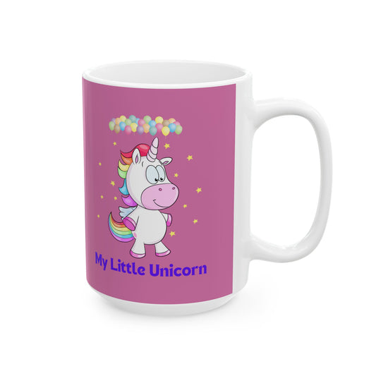 My Little Unicorn Balloons Mug 11-15 Ounces Light Pink