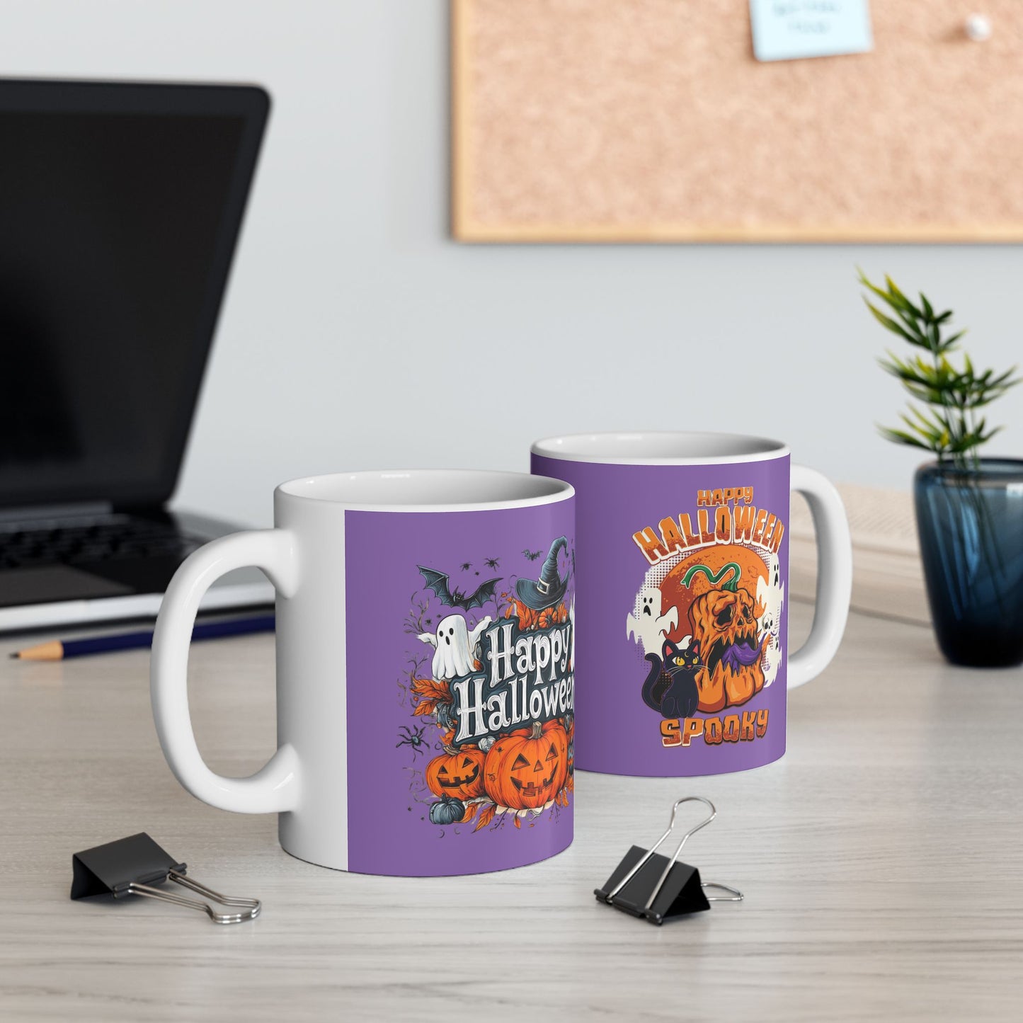 Happy Halloween Mug 11-15 Onces Light Purple