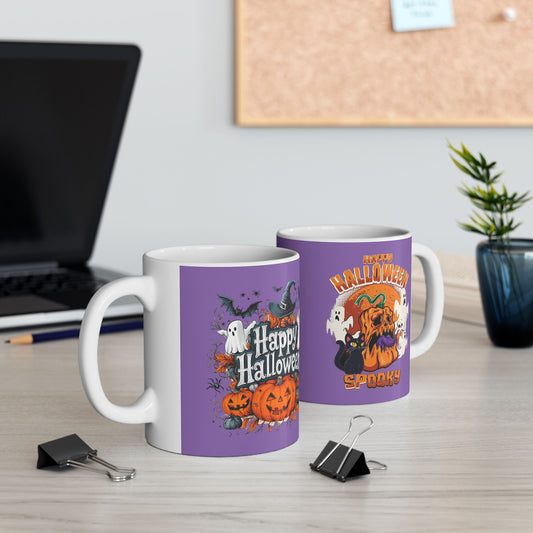 Happy Halloween Mug 11-15 Onces Light Purple