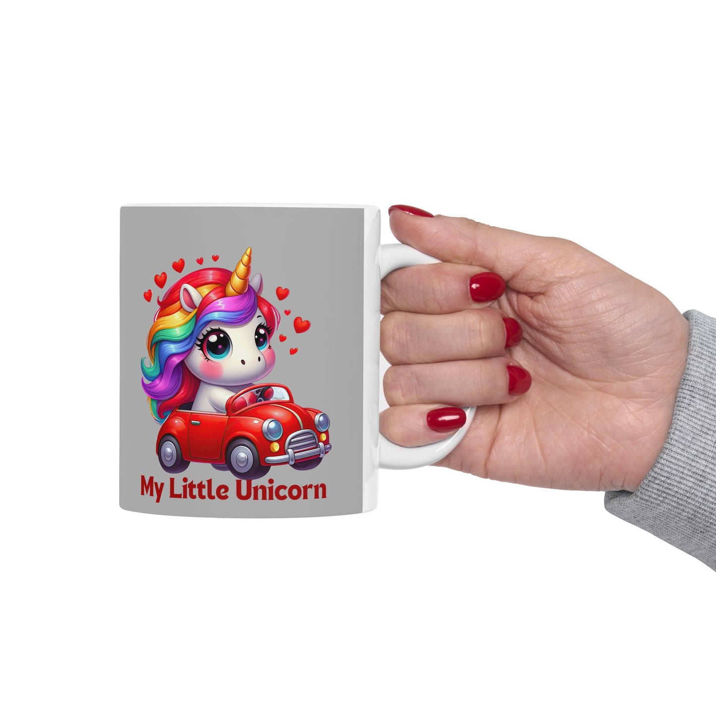 My Little Unicorn Castle Mug 11-15 Ounces Light Grey