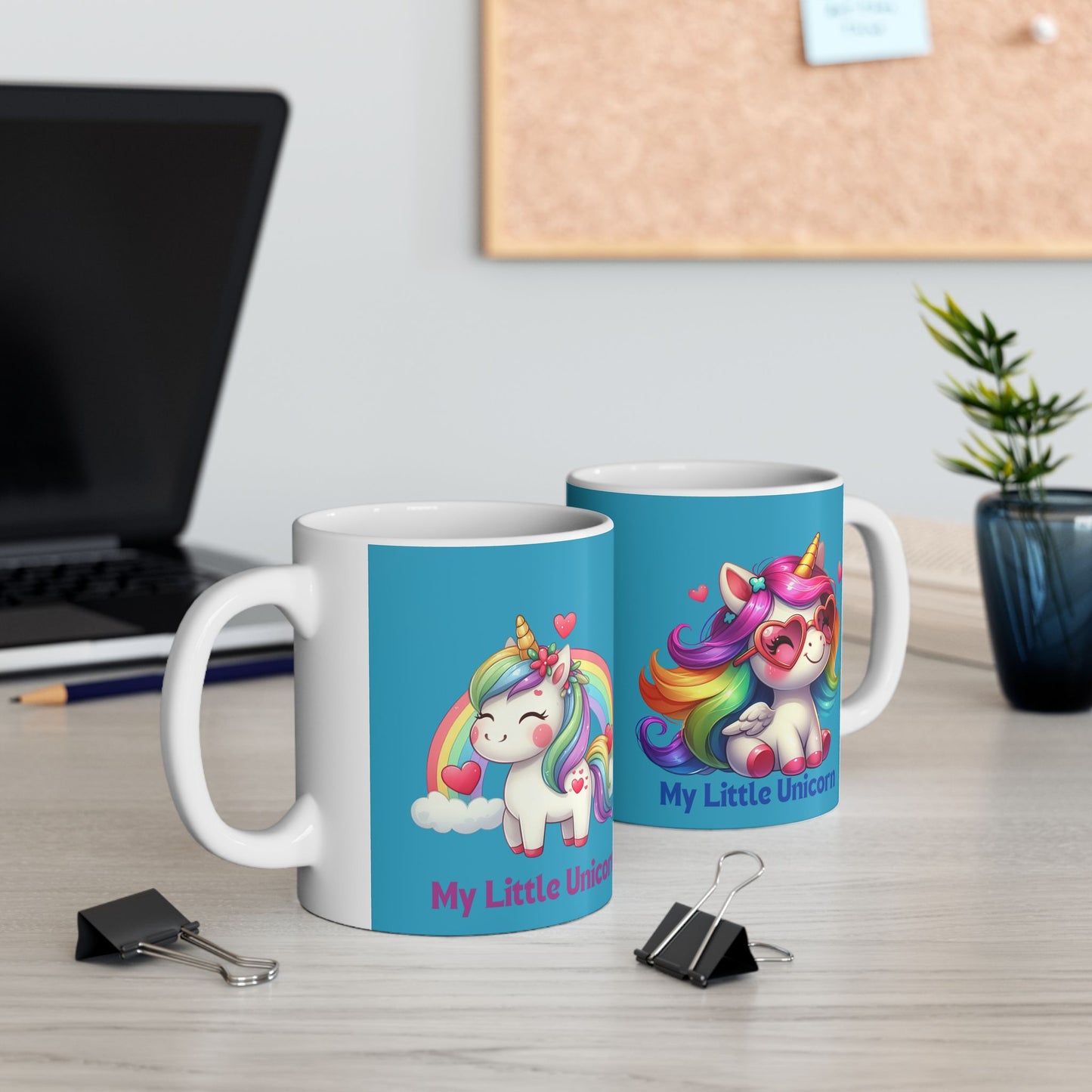 My Little Unicorn Rainbow Mug 11-15 Ounces Turquoise
