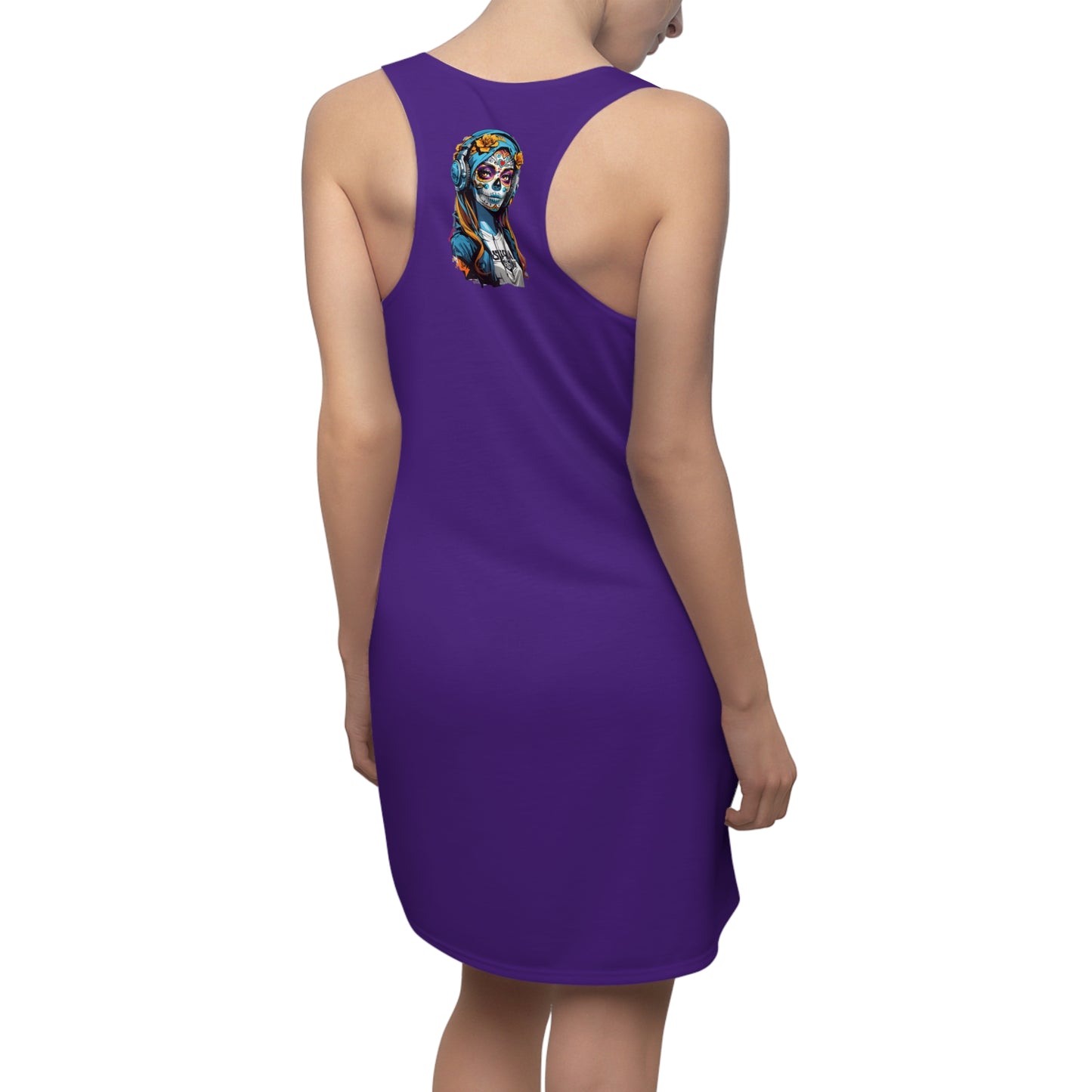 Guitar Women's Cut and Sew Racerback Dress Dark Purple