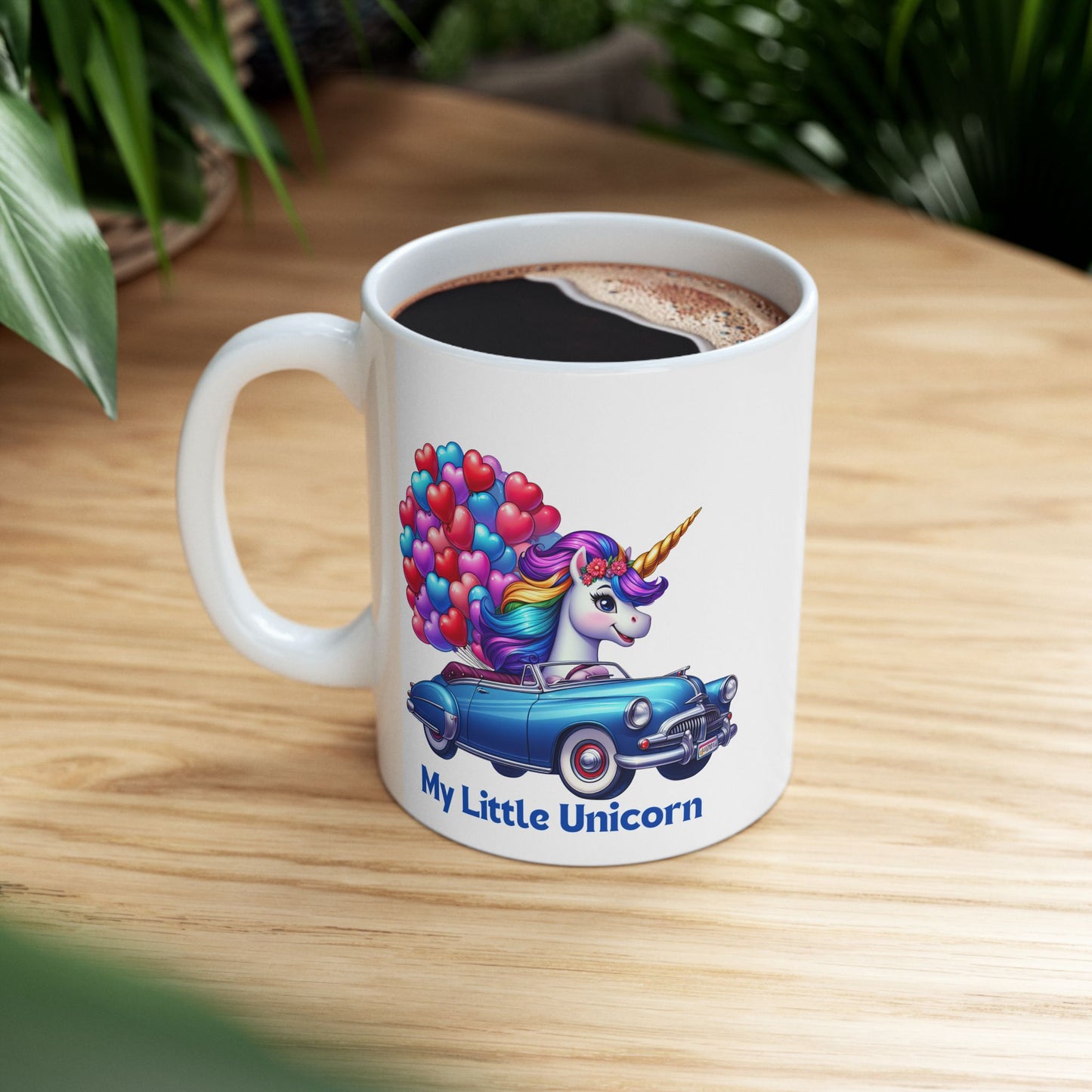 My Little Unicorn Blue Car Mug 11-15 Ounces White