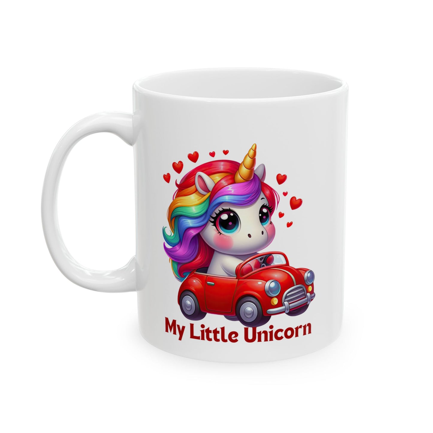 My Little Unicorn Red Car Mug 11-15 Ounces White