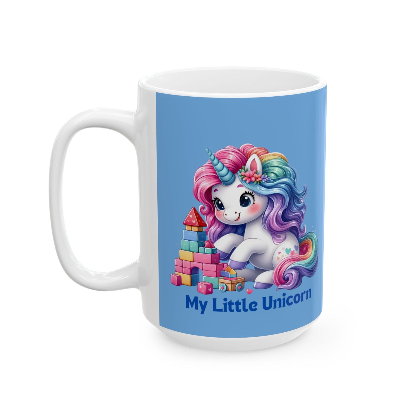 My Little Unicorn Castle Mug 11-15 Ounces Light Blue