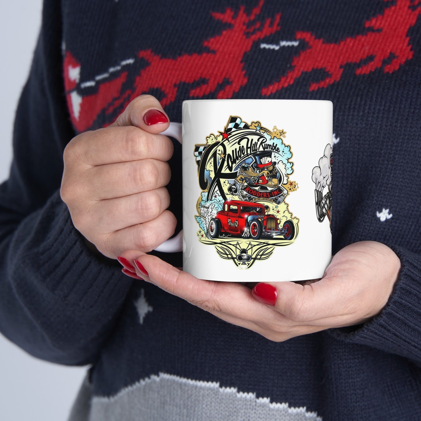 Roadsters Engine Mug 11 Ounces White