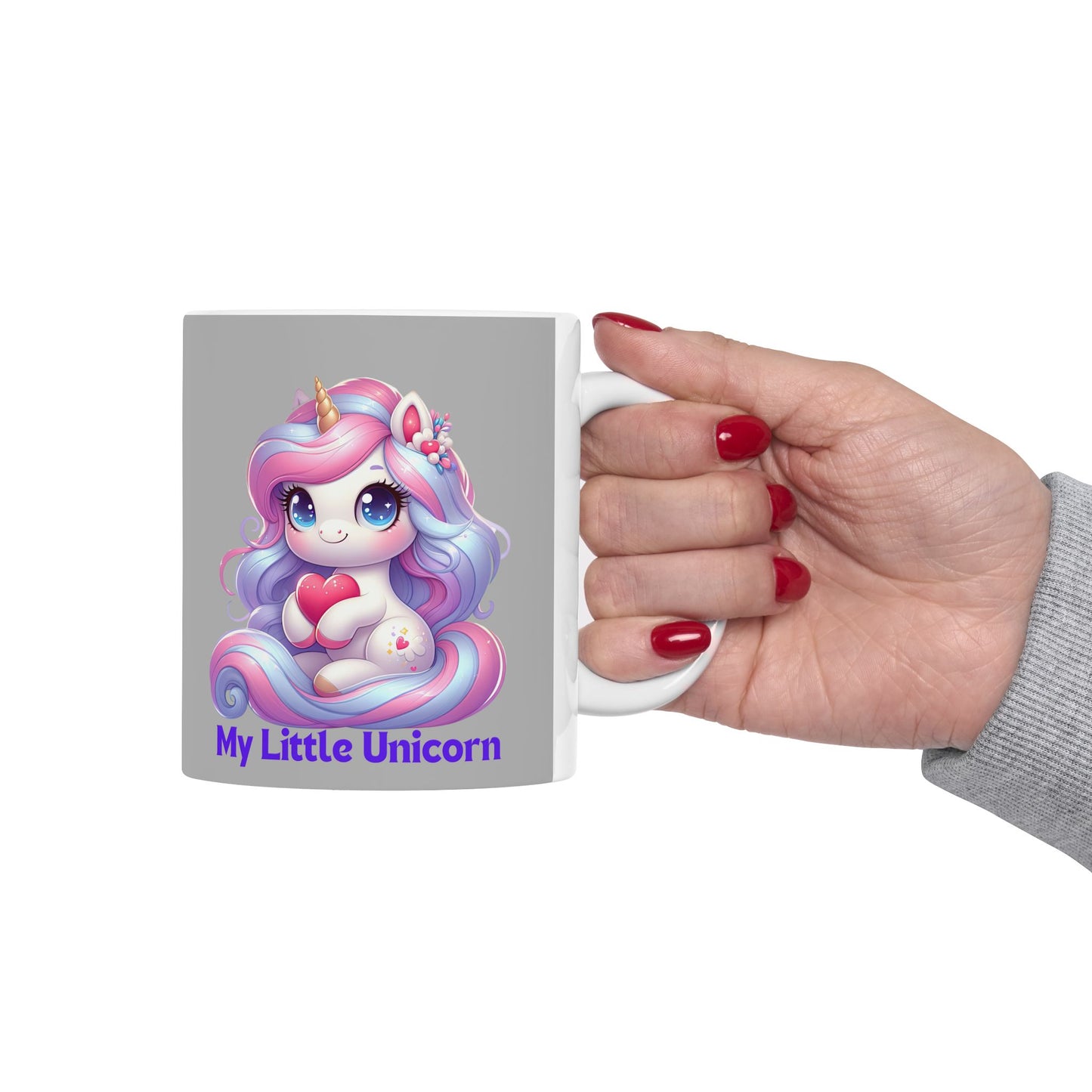 My Little Unicorn Sweet Mug 11-15 Ounces Light Grey