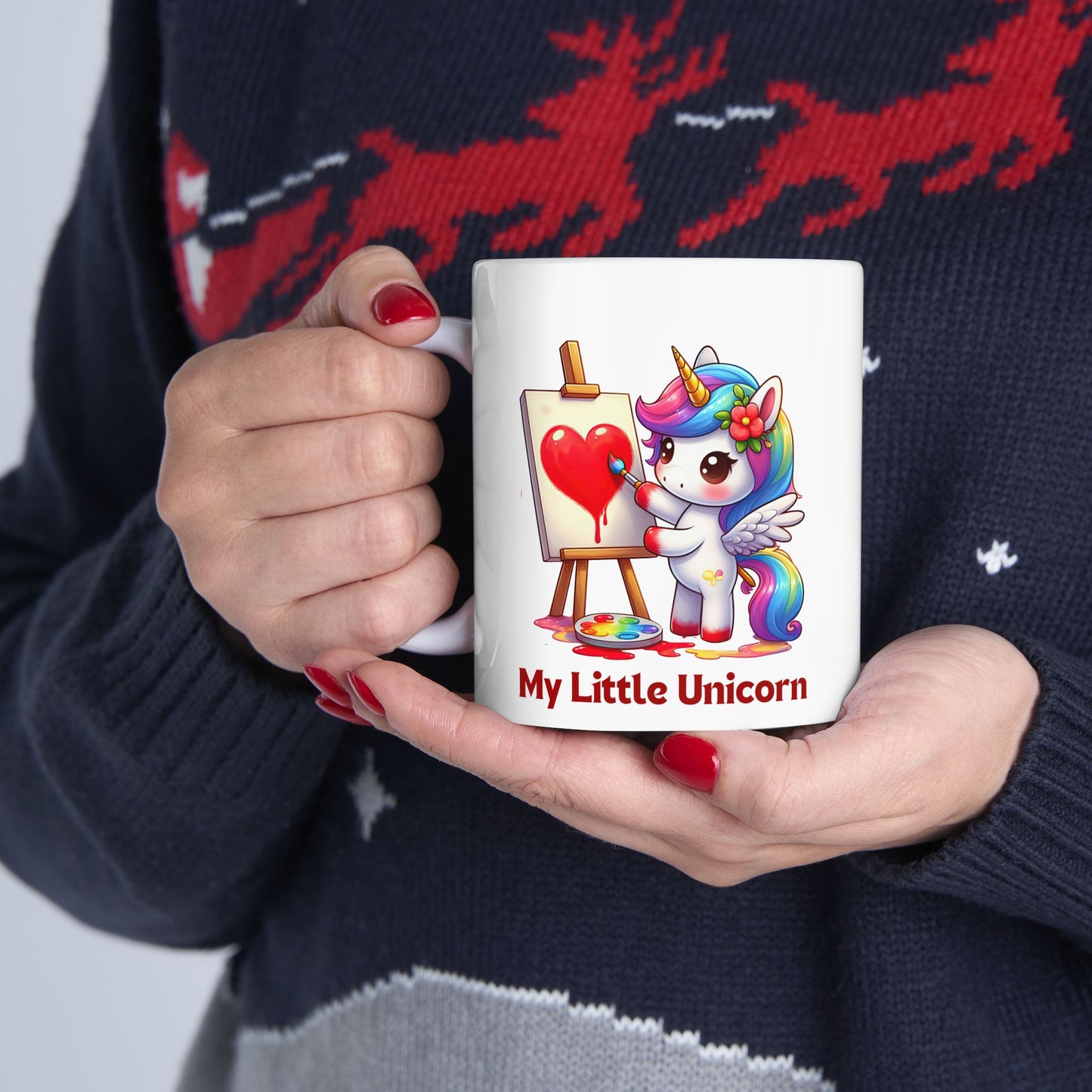 My Little Unicorn Heart Mug 11-15 Ounces White