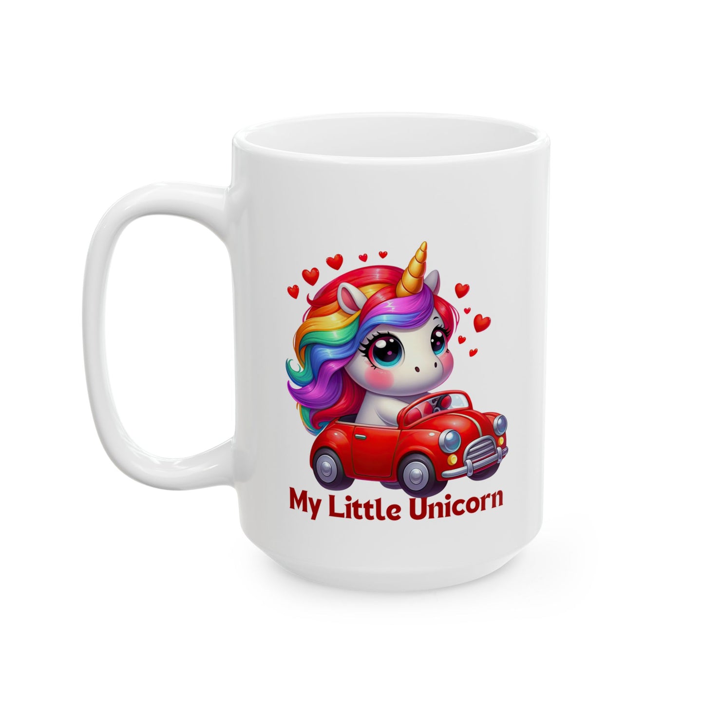 My Little Unicorn Red Car Mug 11-15 Ounces White