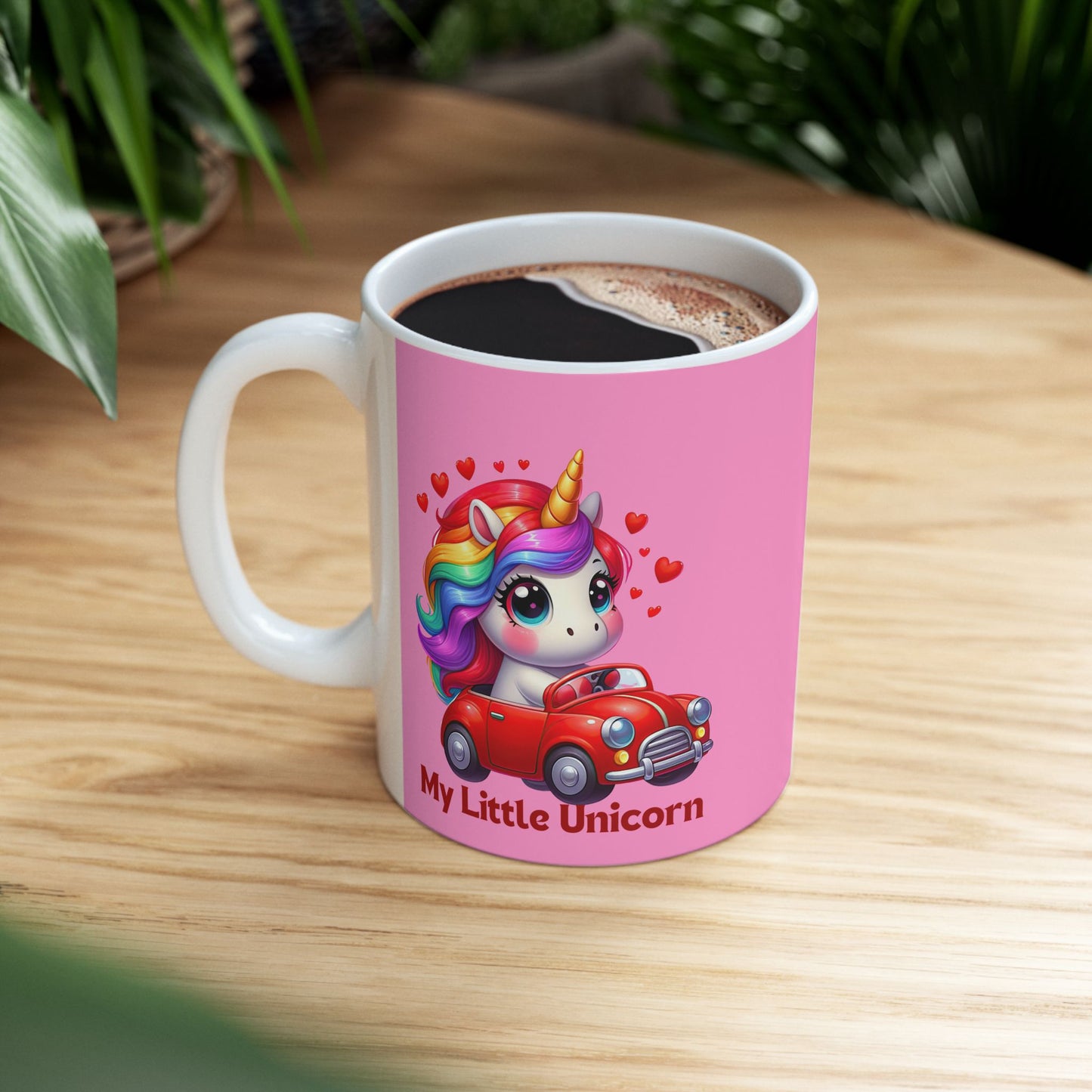 My Little Unicorn Red Car Mug 11-15 Ounces Pink