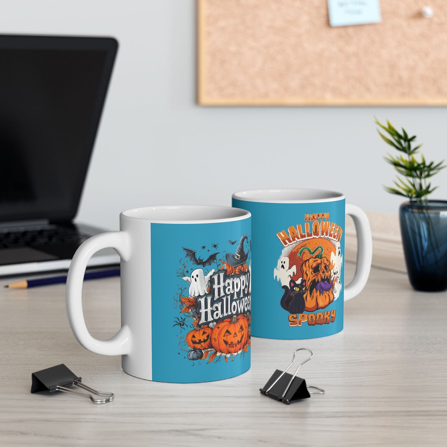 Happy Halloween Mug 11-15 Onces Torquoise