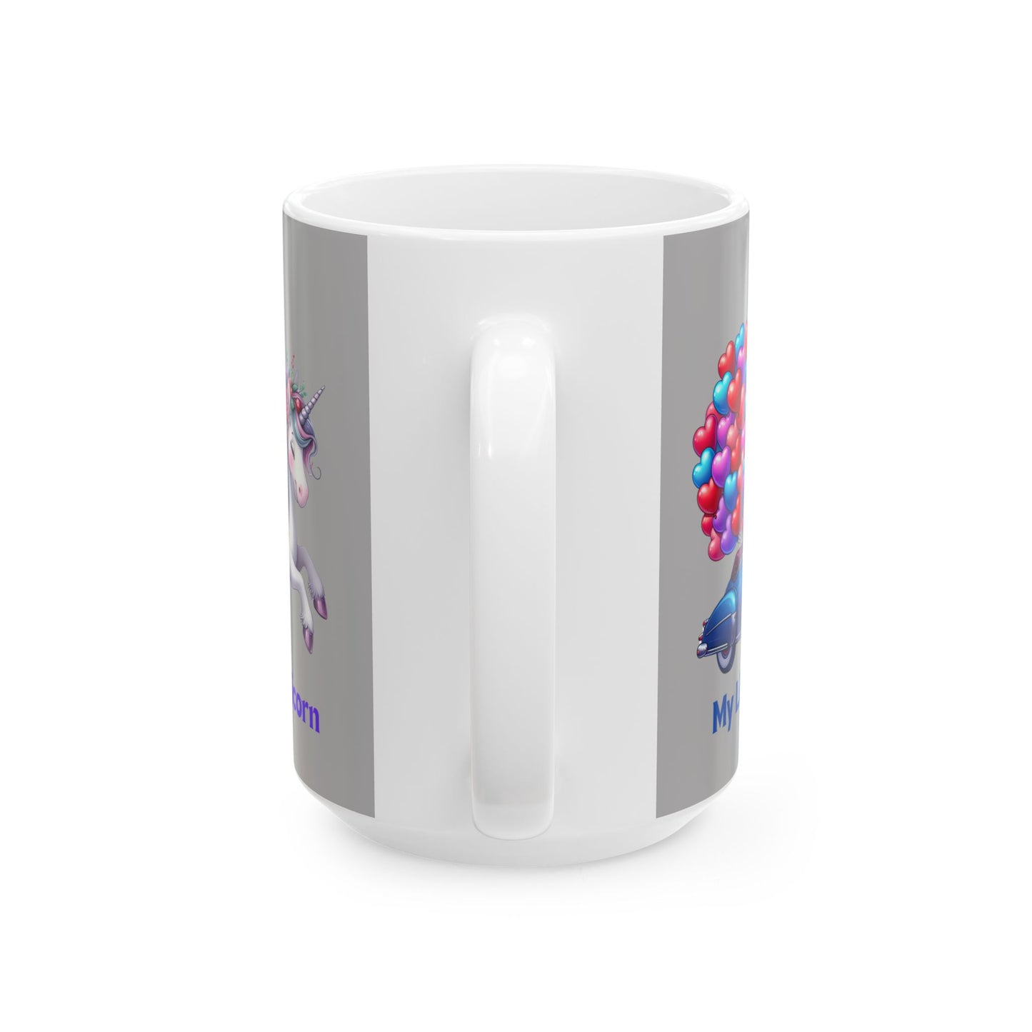 My Little Unicorn Horse Mug 11-15 Ounces Light Grey