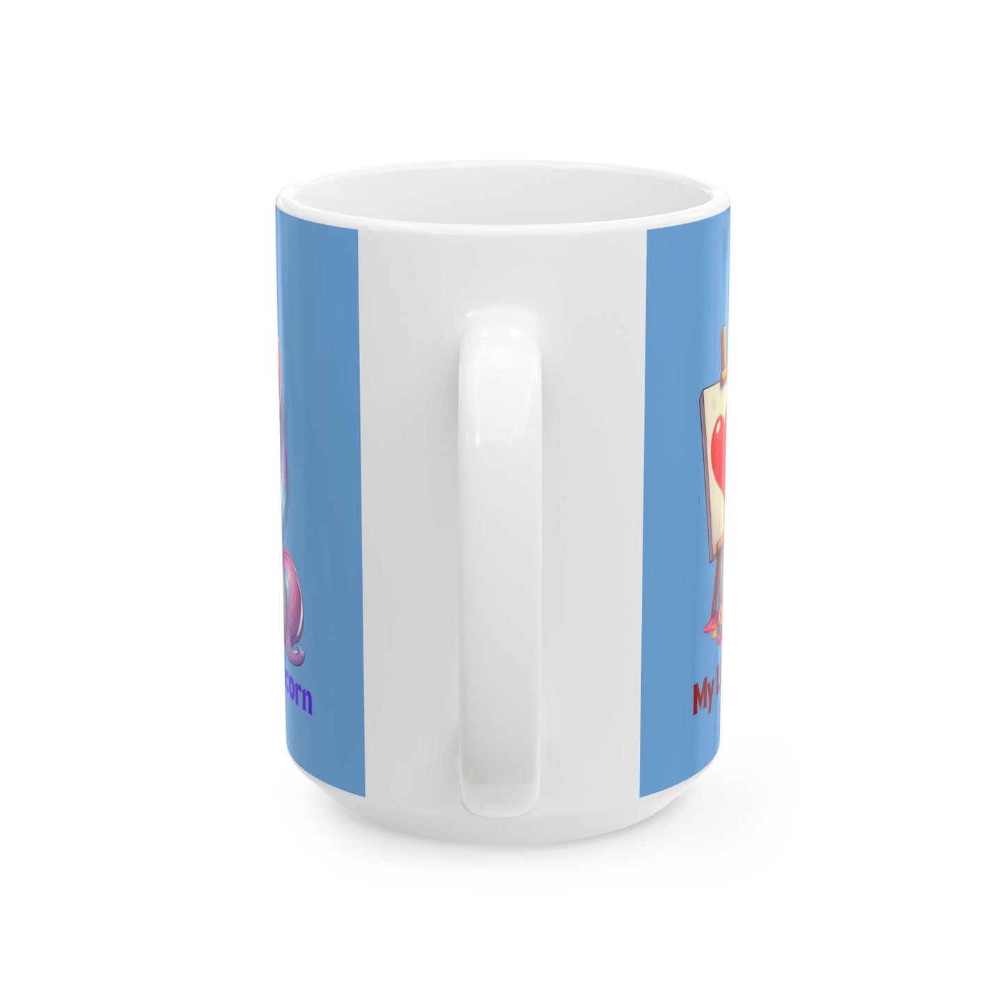 My Little Unicorn Heart Mug 11-15 Ounces Light Blue