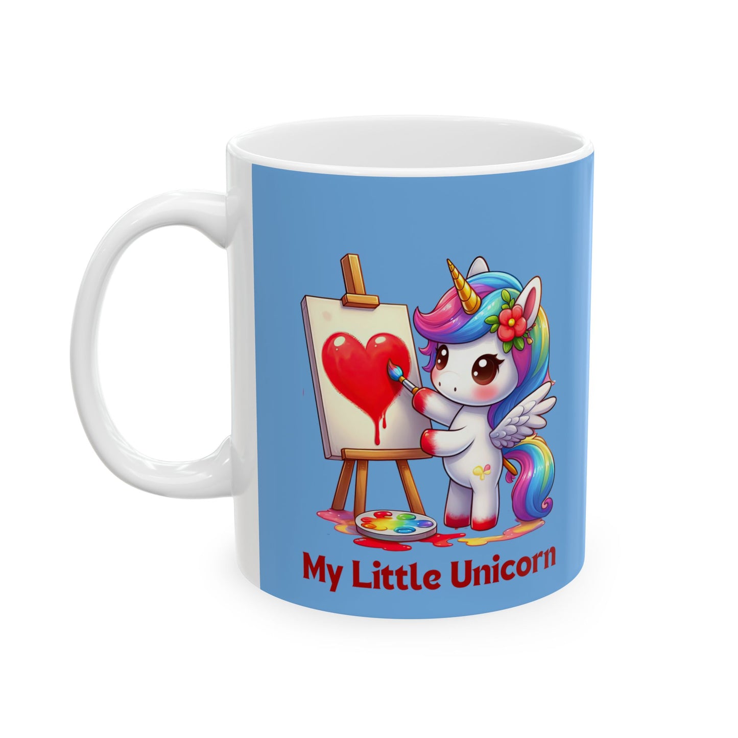 My Little Unicorn Heart Mug 11-15 Ounces Light Blue