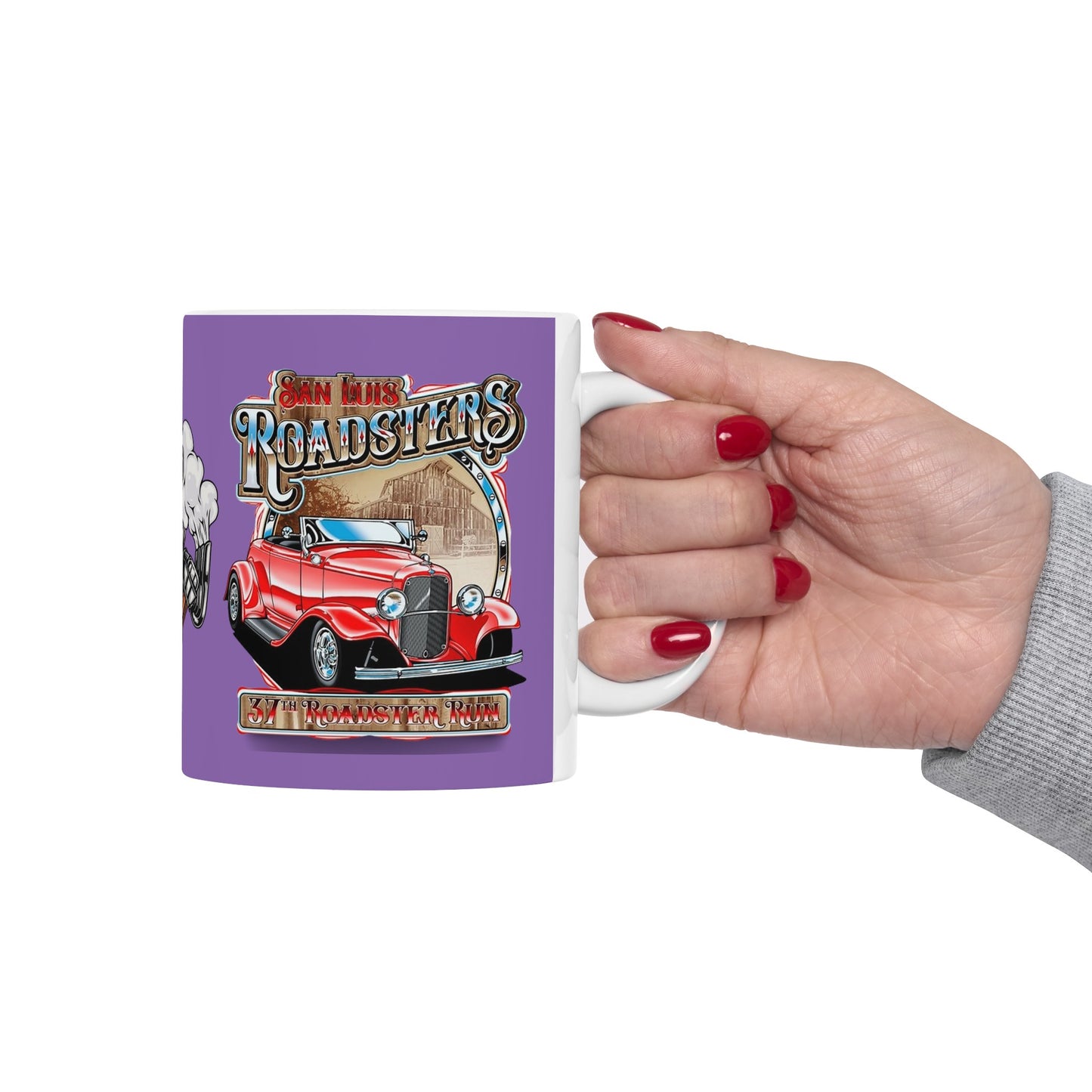 Roadsters Engine Engine Mug 11 Ounces Light Purple