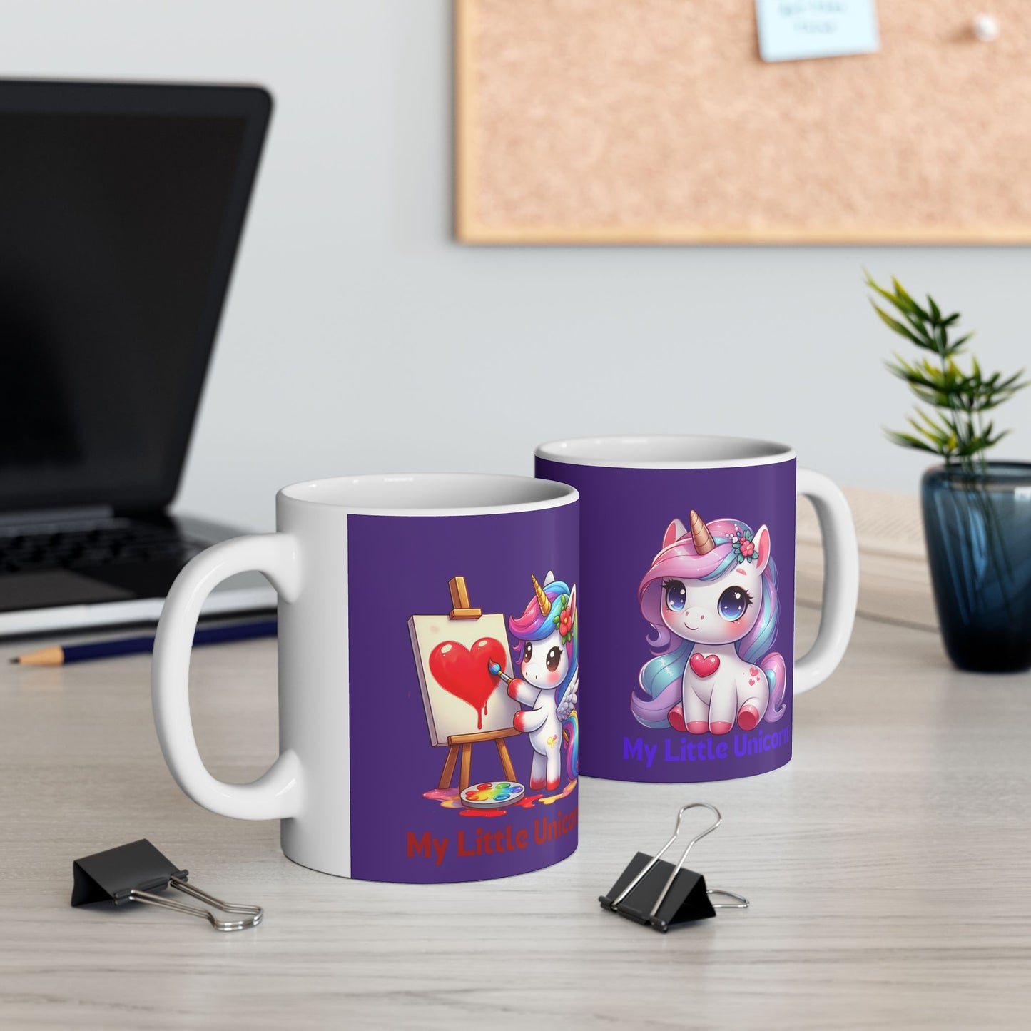 My Little Unicorn Heart Mug 11-15 Ounces Purple