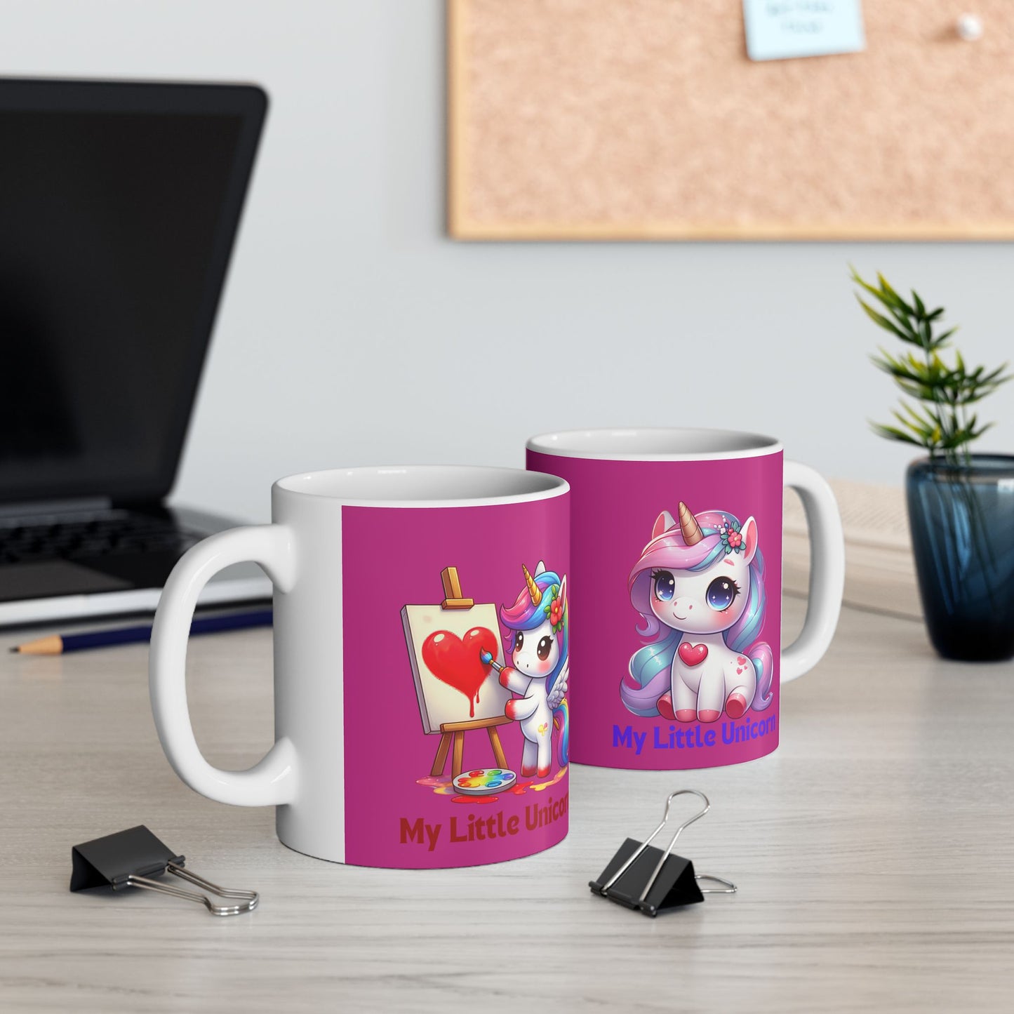 My Little Unicorn Heart Mug 11-15 Ounces Pink