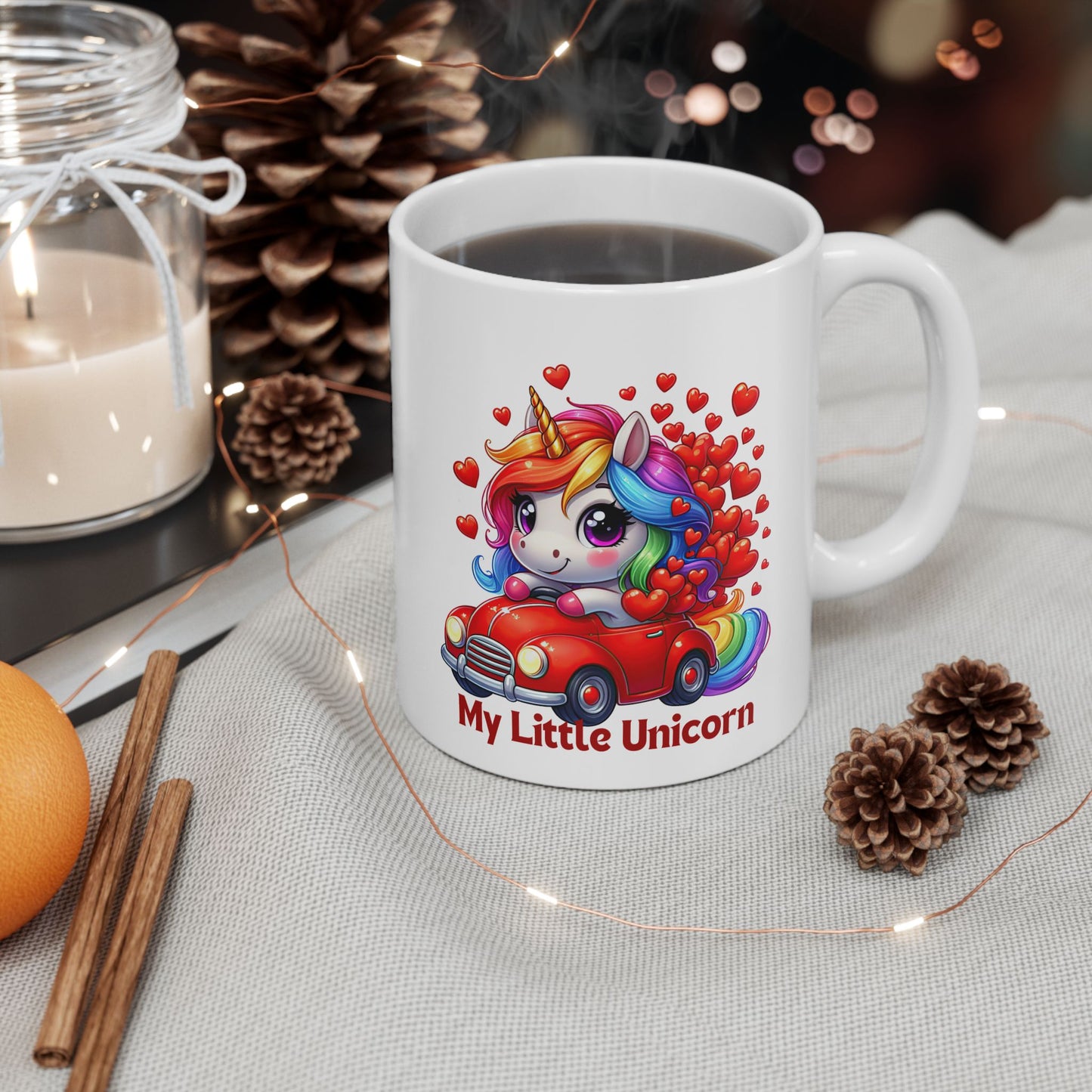 My Little Unicorn Red Car Mug 11-15 Ounces White