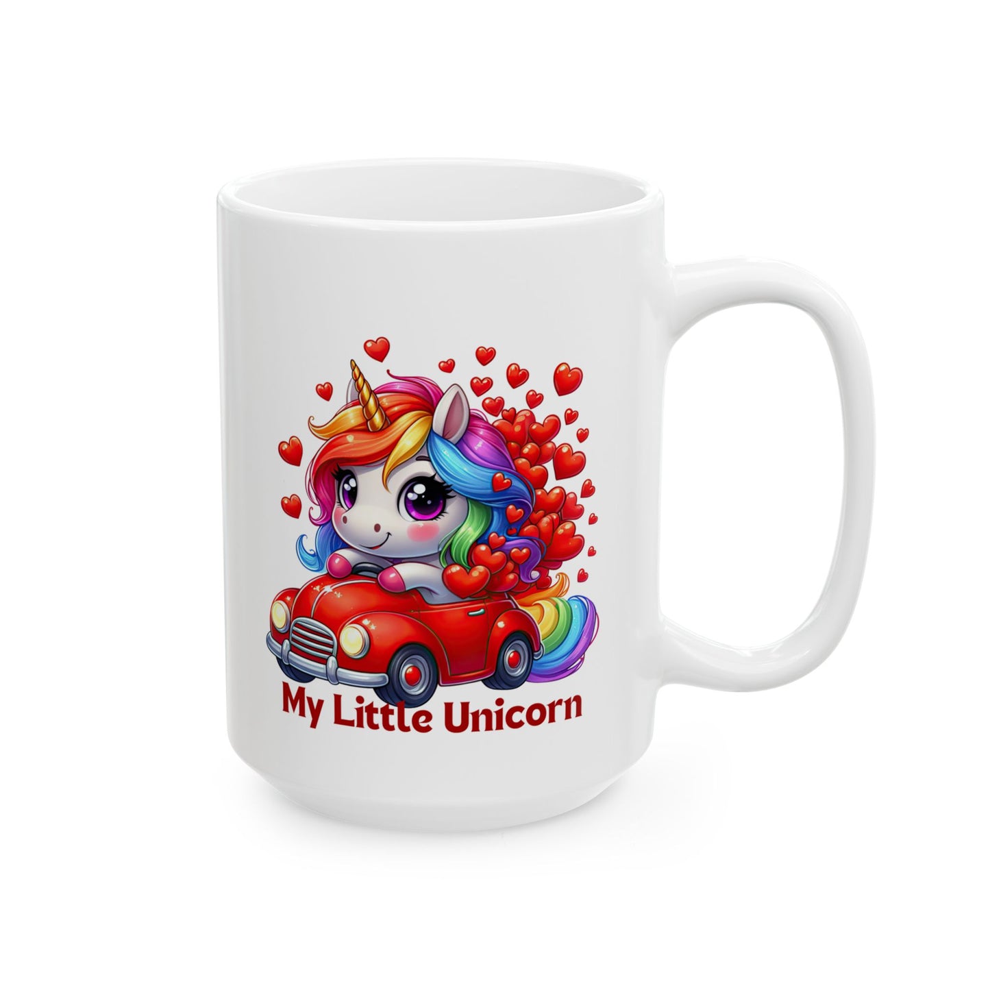 My Little Unicorn Red Car Mug 11-15 Ounces White