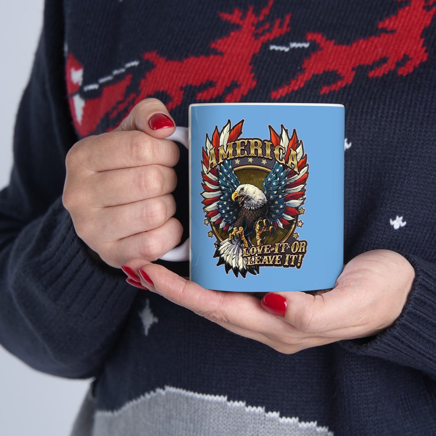 Eagle Mug 11 Ounces Light Blue