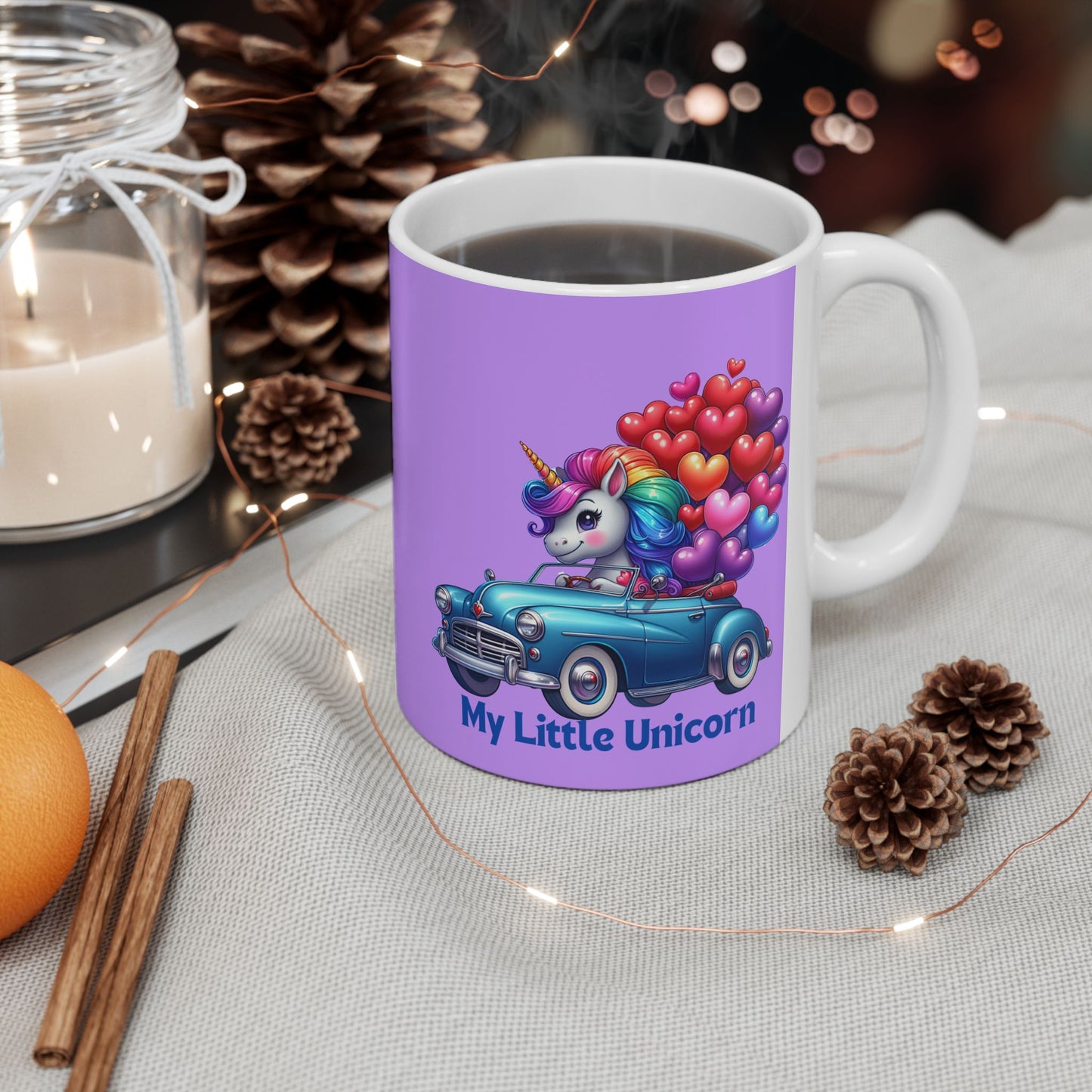 My Little Unicorn Blue Car Mug 11-15 Ounces Purple