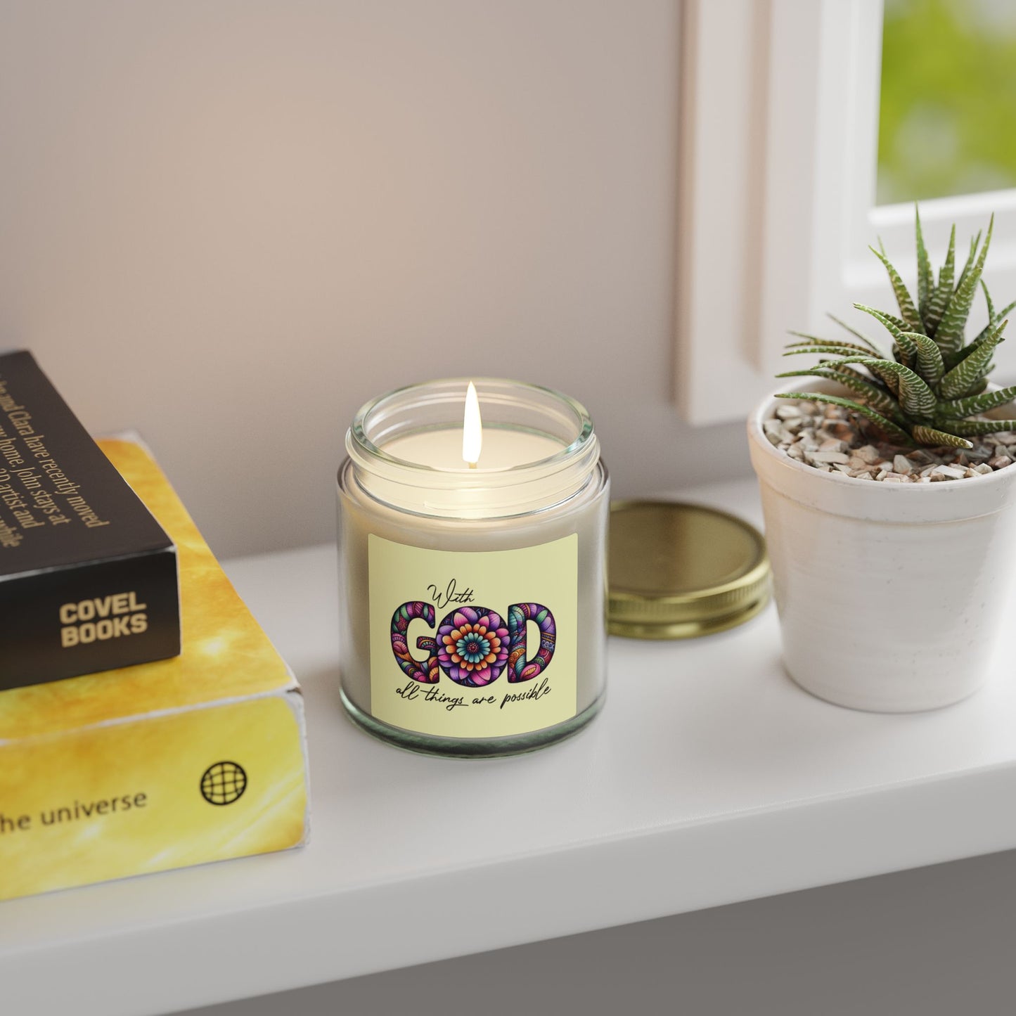With Good  All Things Are Possible Scented Candles, Coconut Apricot Wax (4oz, 9oz)