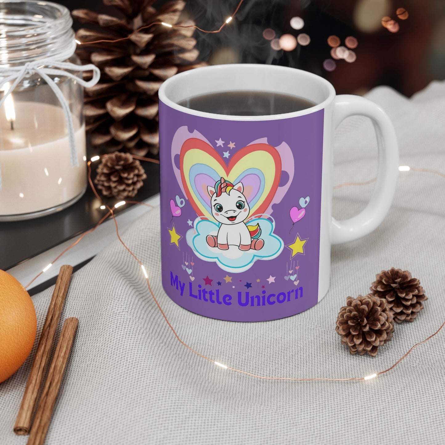 My Little Gold Star Unicorn Mug 11-15 Ounces Light Purple