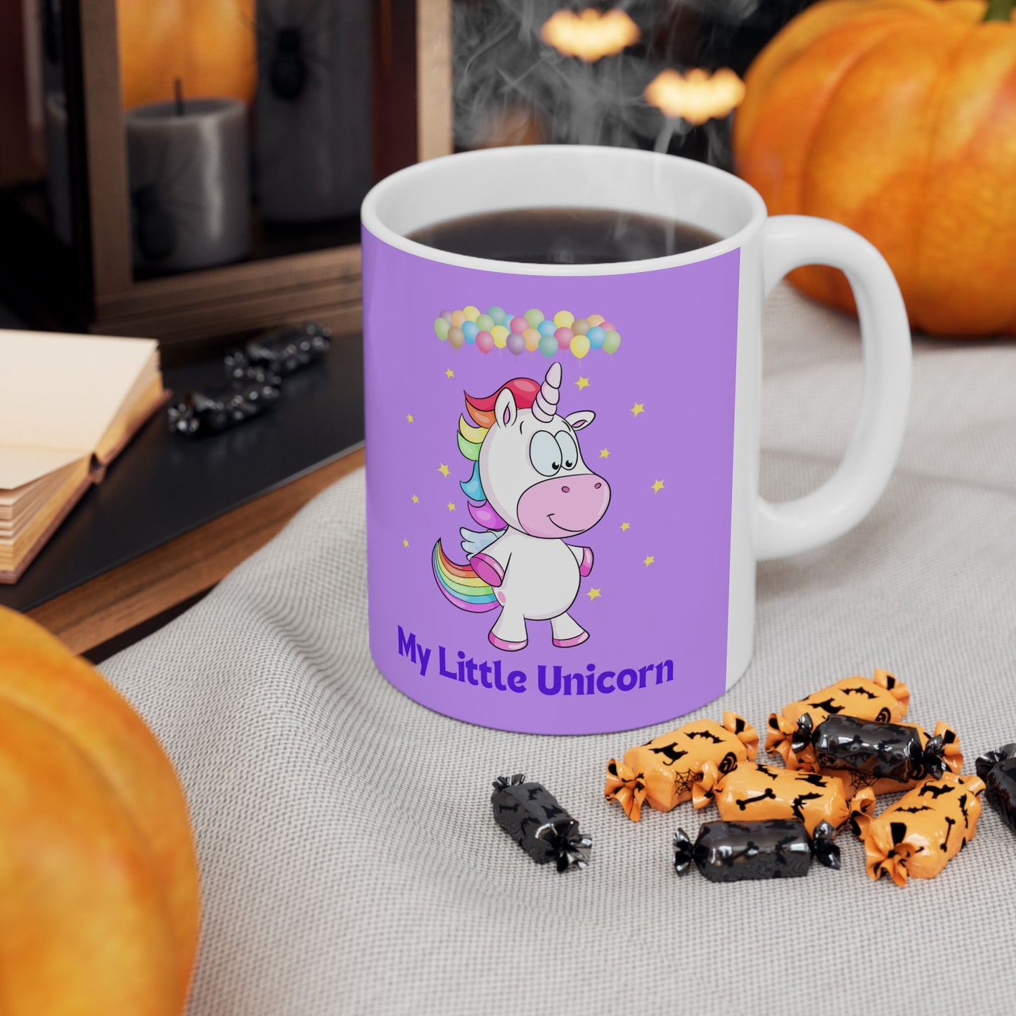 My Little Unicorn Balloons Mug 11-15 Ounces Purple