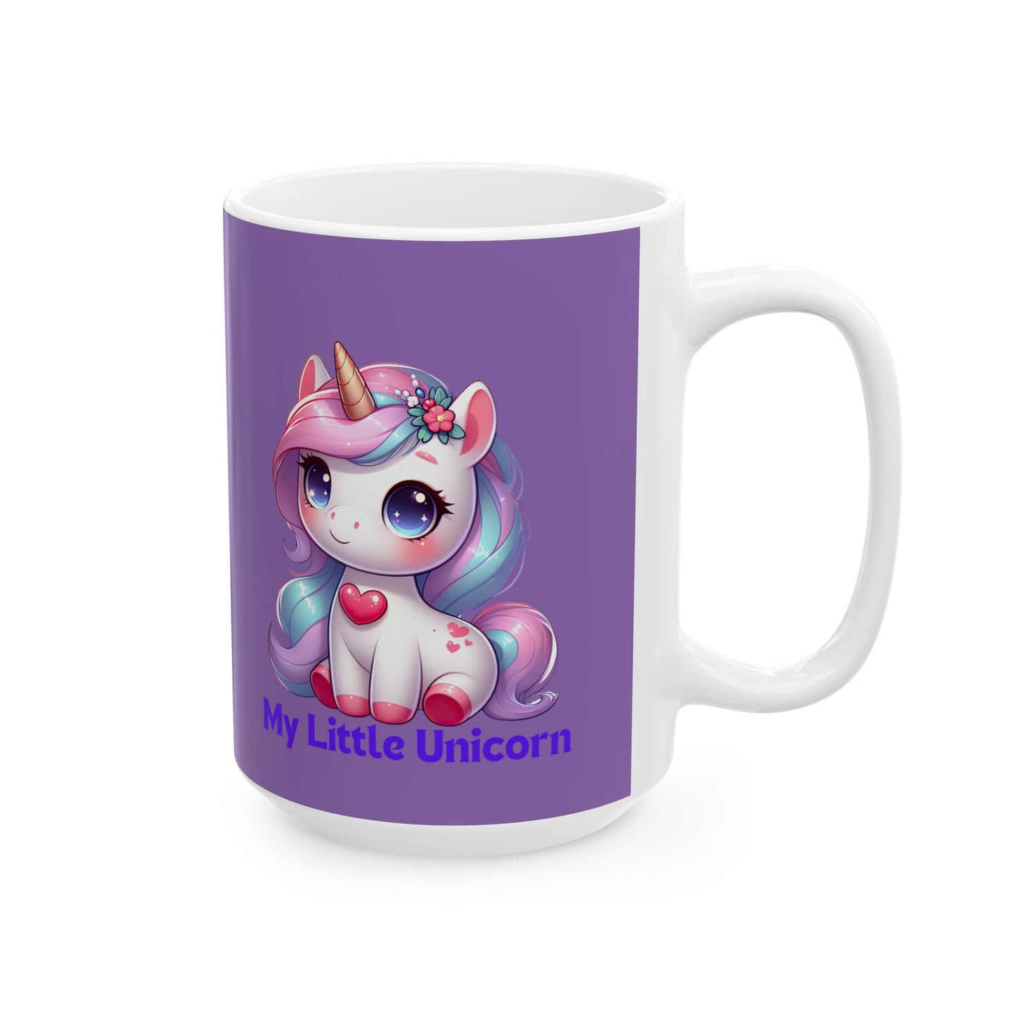 My Little Unicorn Heart Mug 11-15 Ounces Light Purple
