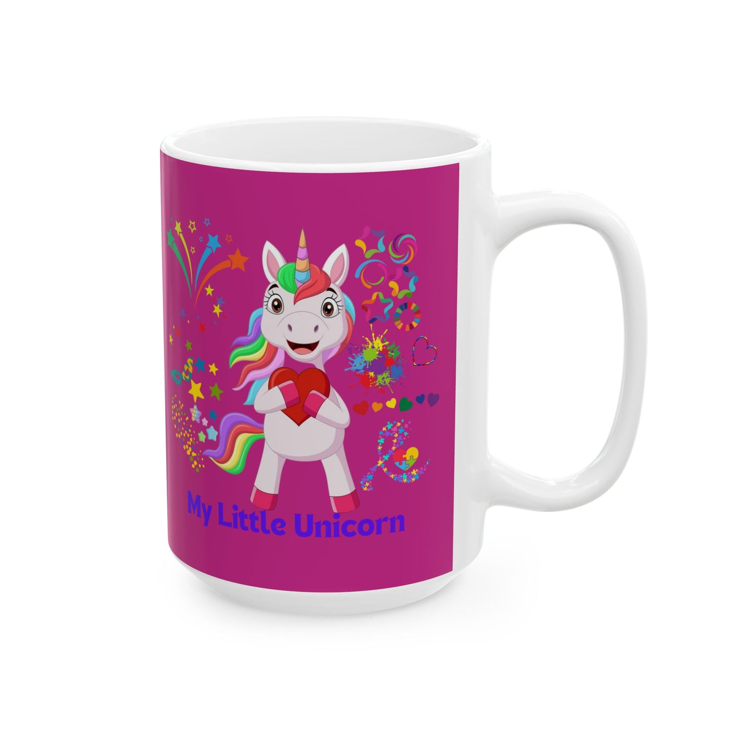 My Little Unicorn Couple Mug 11-15 Ounces Pink