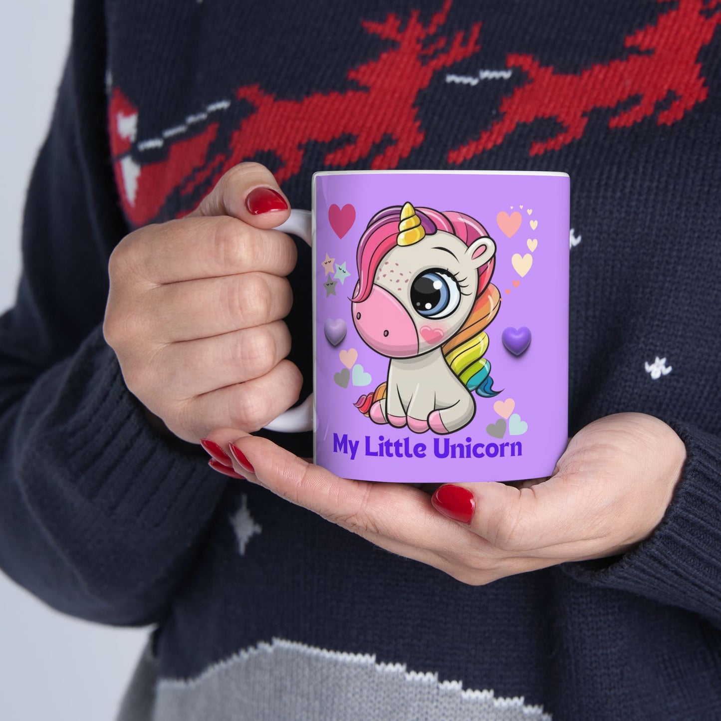 My Little Unicorn Balloons Mug 11-15 Ounces Purple