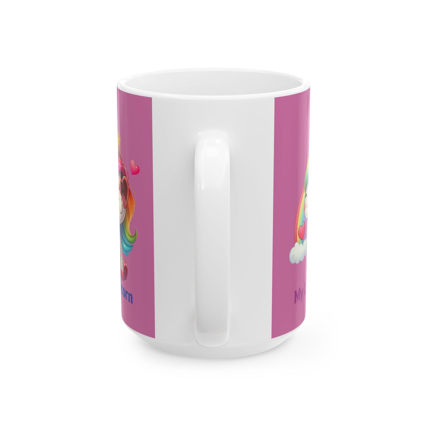 My Little Unicorn Rainbow Mug 11-15 Ounces Light Pink