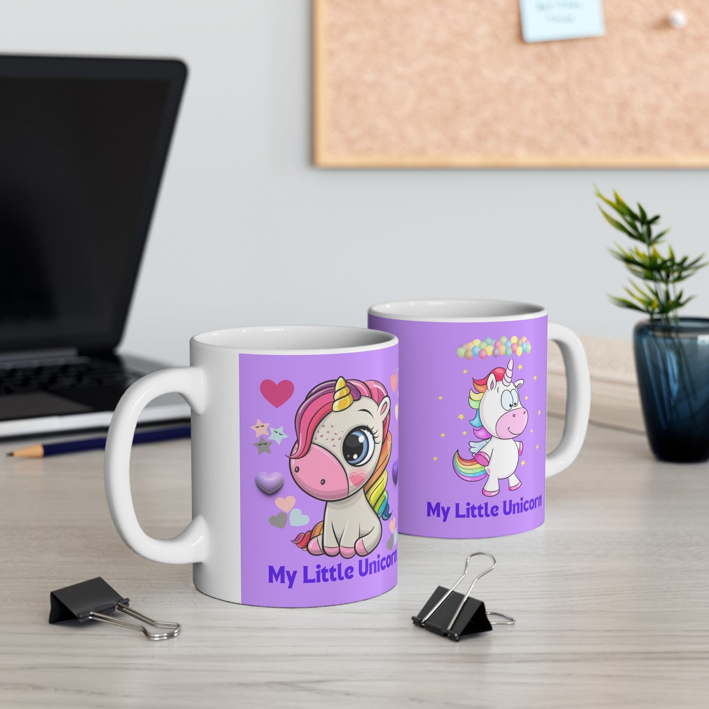 My Little Unicorn Balloons Mug 11-15 Ounces Purple
