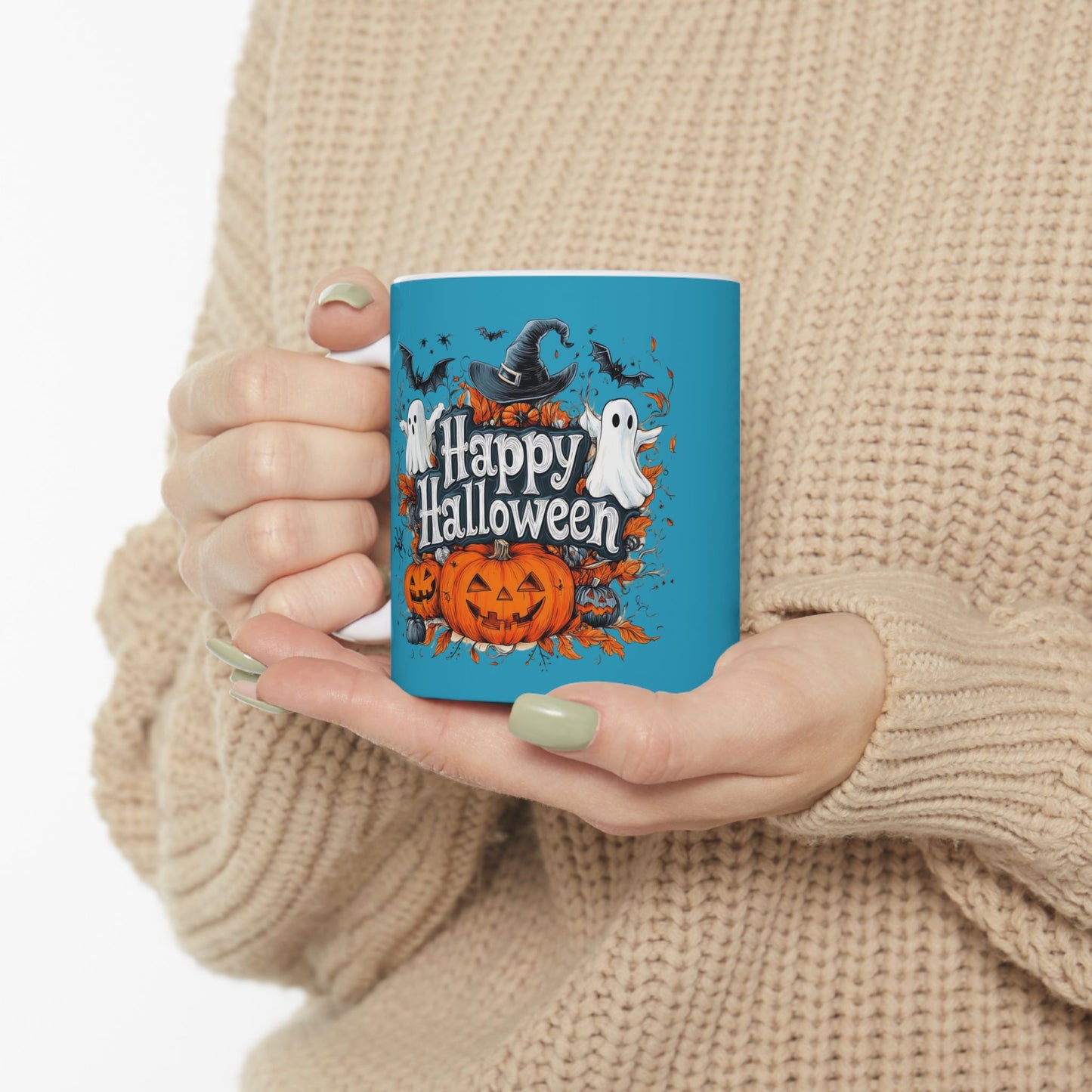 Happy Halloween Mug 11-15 Onces Torquoise