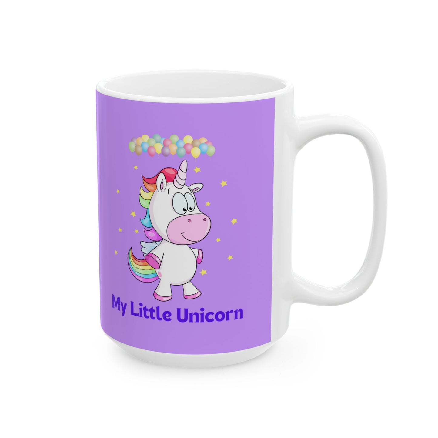 My Little Unicorn Balloons Mug 11-15 Ounces Purple