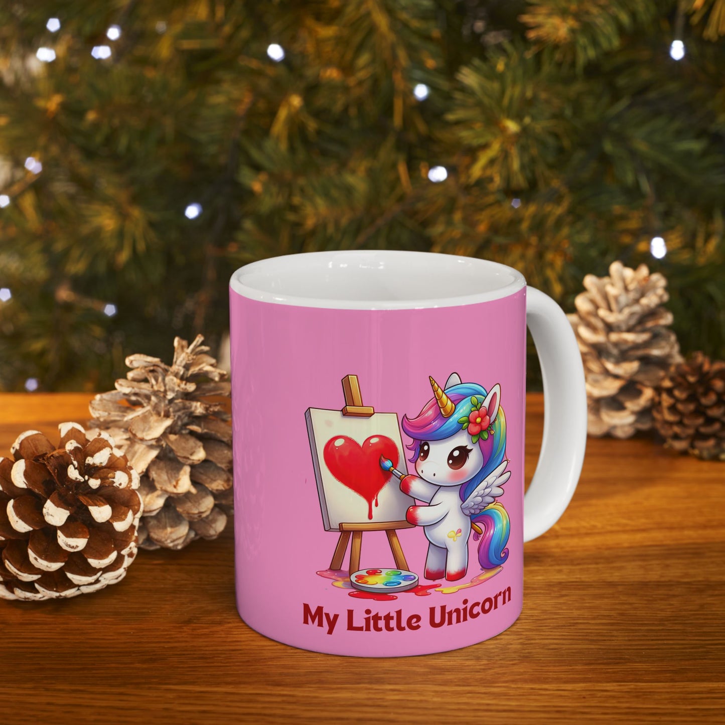 My Little Unicorn Heart Mug 11-15 Ounces Pink