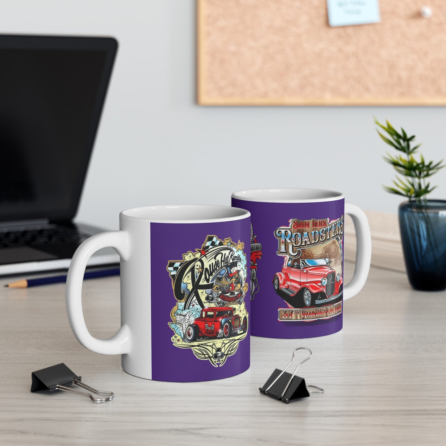 Roadsters Heart Engine Mug 11 Ounces Purple