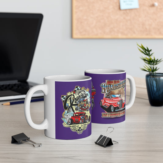 Roadsters Heart Engine Mug 11 Ounces Purple