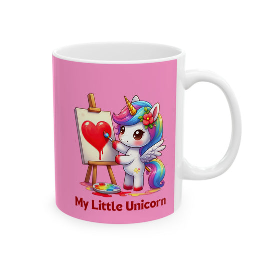 My Little Unicorn Heart Mug 11-15 Ounces Pink