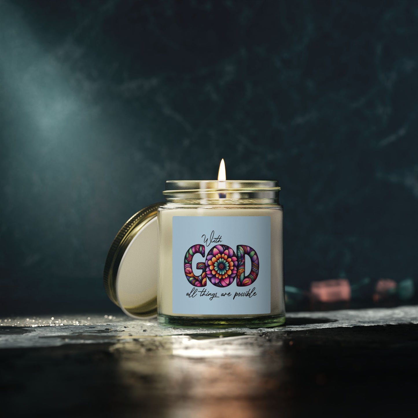 With Good  All Things Are Possible Scented Candles, Coconut Apricot Wax (4oz, 9oz)