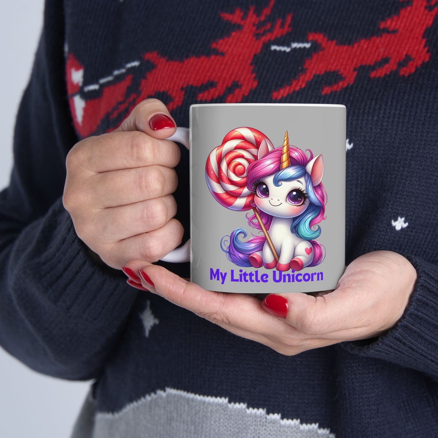 My Little Unicorn Sweet Mug 11-15 Ounces Light Grey