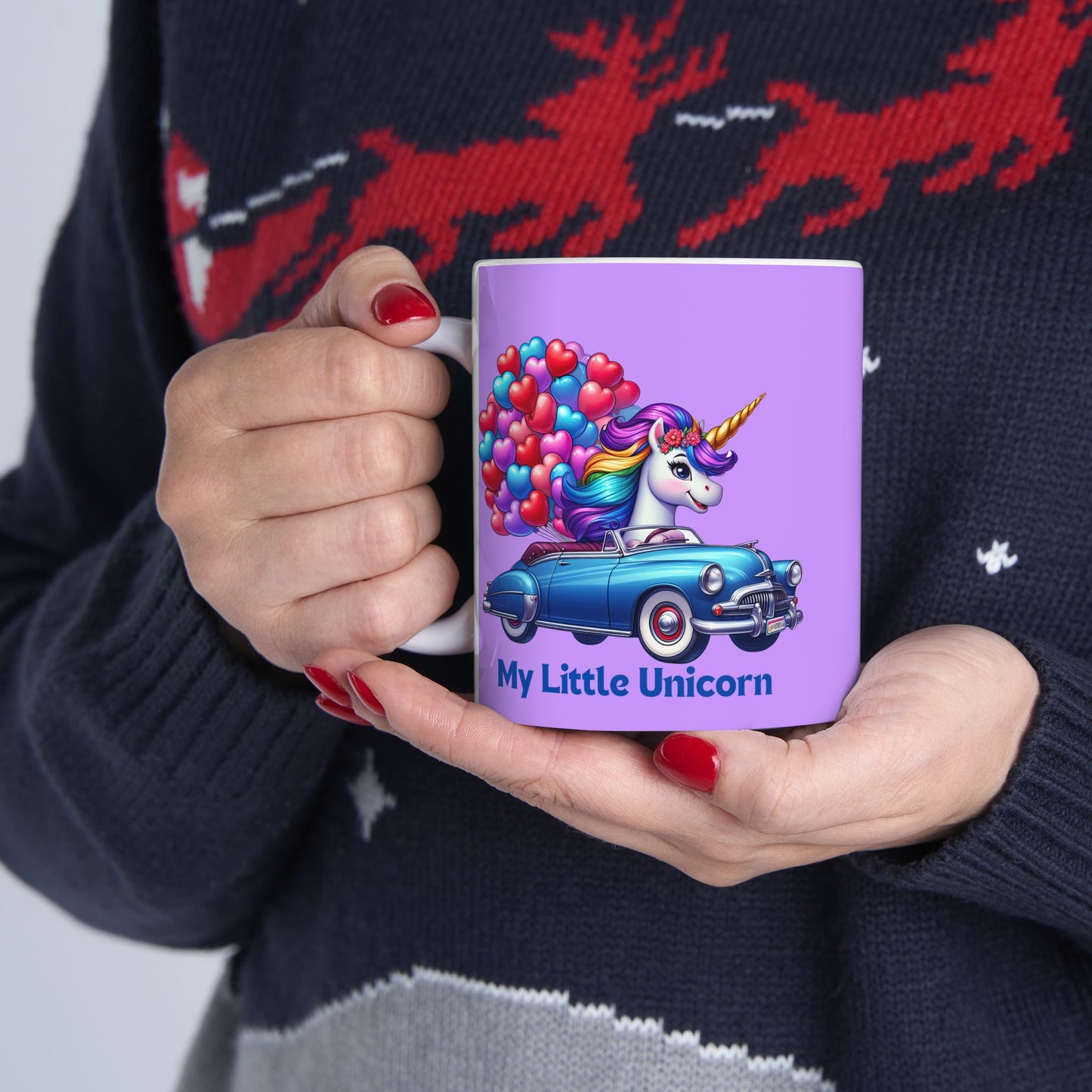 My Little Unicorn Blue Car Mug 11-15 Ounces Purple