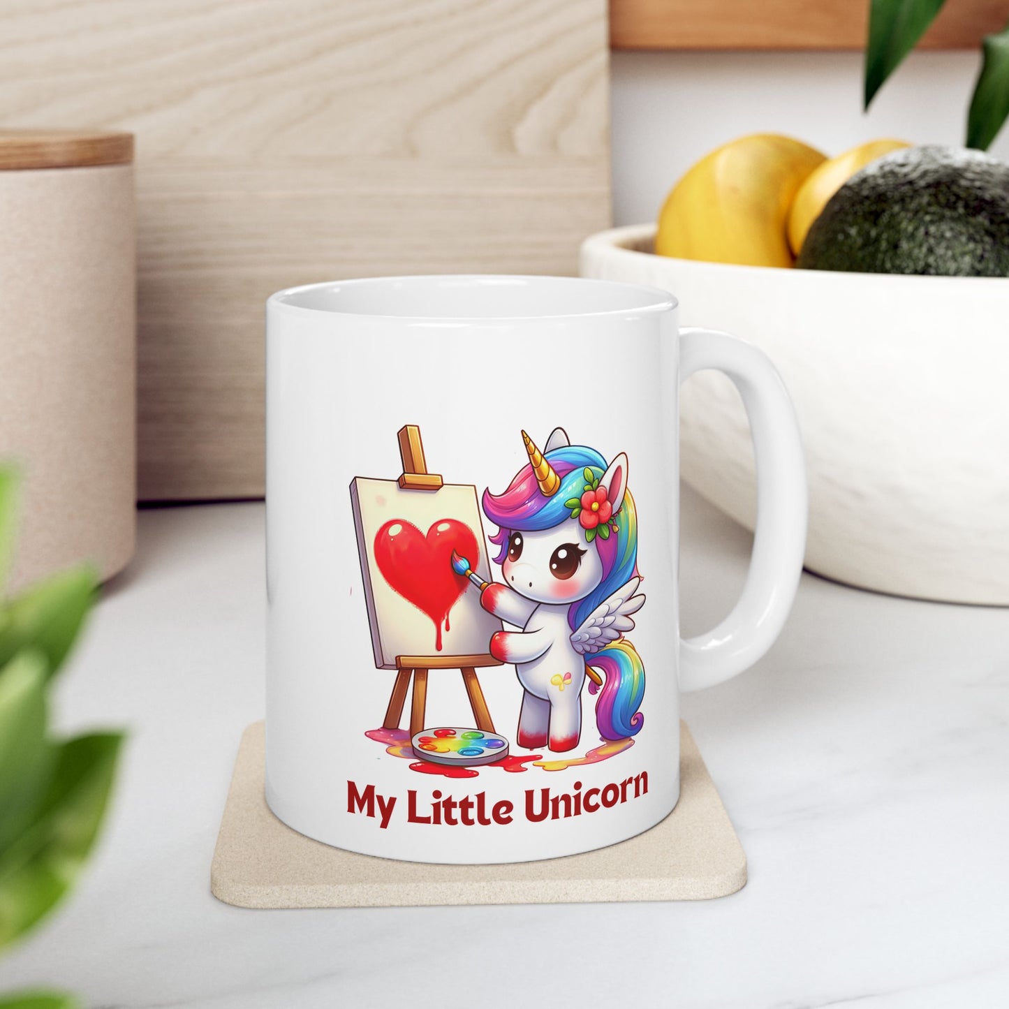 My Little Unicorn Heart Mug 11-15 Ounces White
