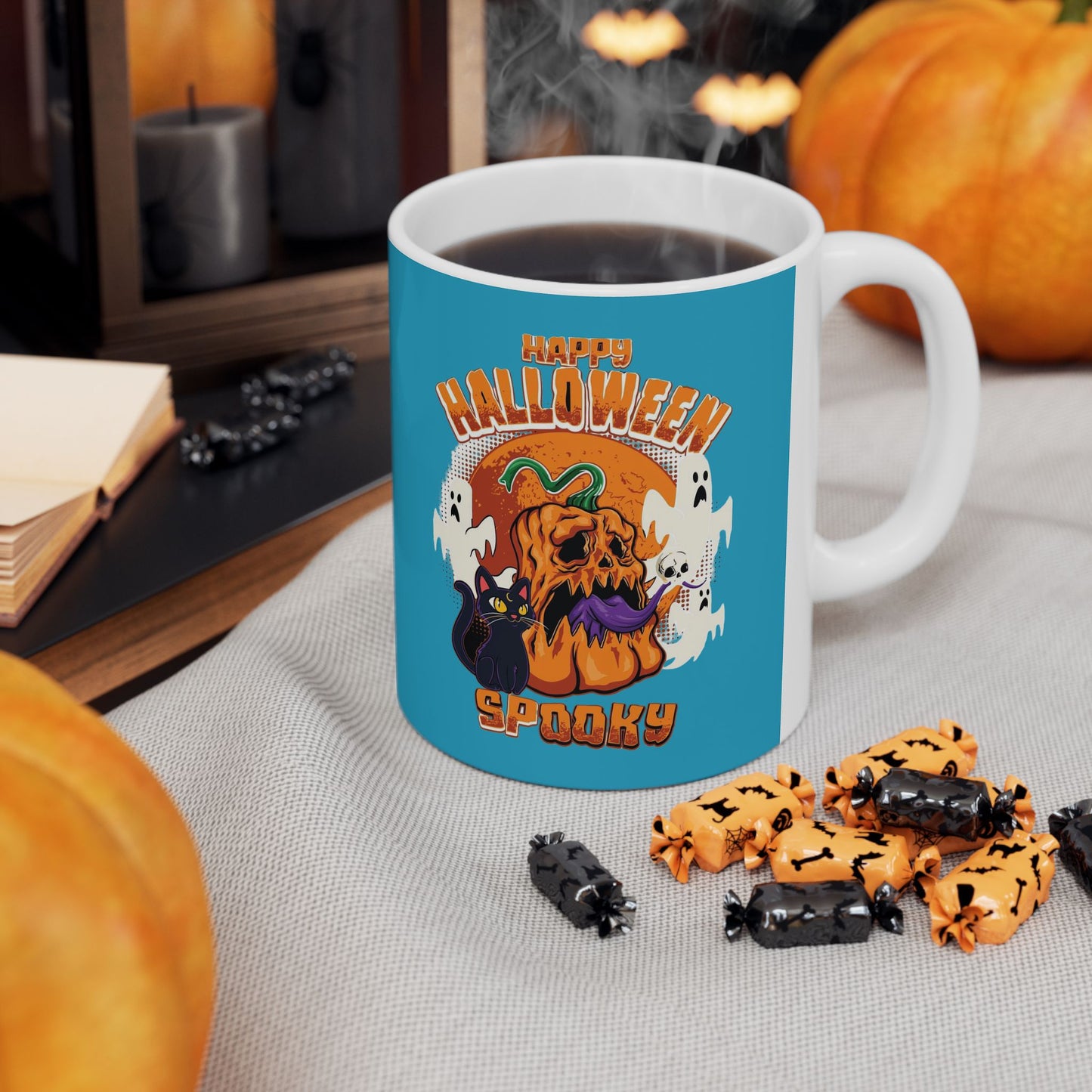 Happy Halloween Mug 11-15 Onces Torquoise